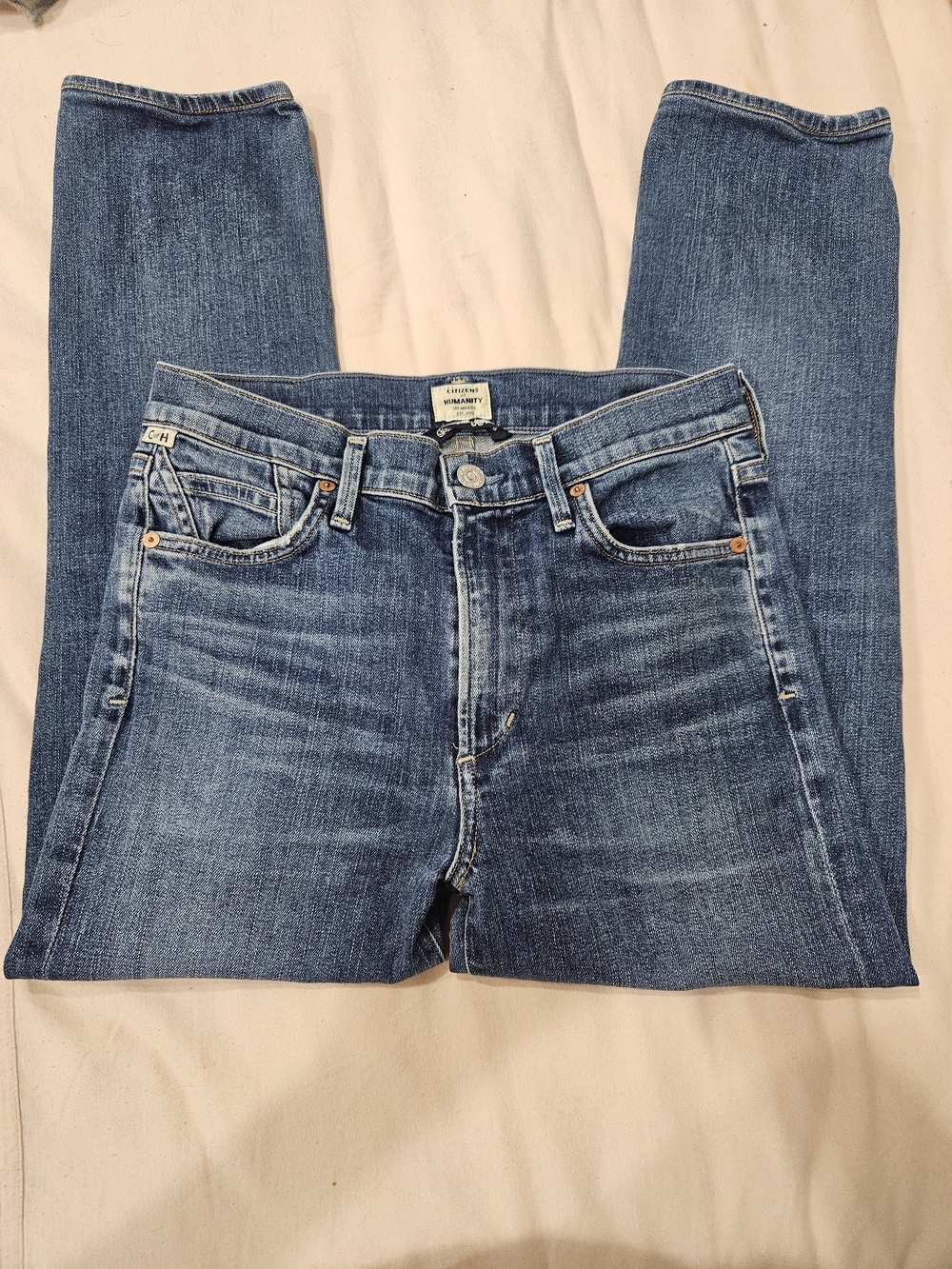 Citizens Of Humanity Medium Blue Ankle Crop Jeans